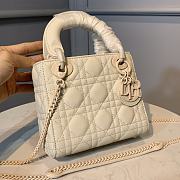 Dior Mini Lady Dior Bag Ultramatte Cannage Cream M0505 17x7.5x14cm - 4
