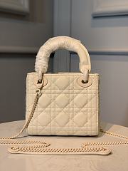 Dior Mini Lady Dior Bag Ultramatte Cannage Cream M0505 17x7.5x14cm - 2