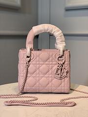 Dior Mini Lady Dior Bag Ultramatte Cannage Pink M0505 17x7.5x14cm - 1