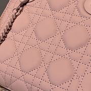 Dior Mini Lady Dior Bag Ultramatte Cannage Pink M0505 17x7.5x14cm - 5