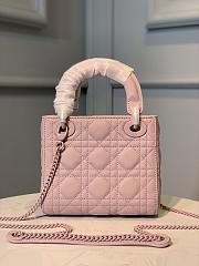 Dior Mini Lady Dior Bag Ultramatte Cannage Pink M0505 17x7.5x14cm - 3