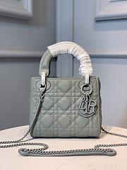 Dior Mini Lady Dior Bag Ultramatte Cannage Gray M0505 17x7.5x14cm - 1