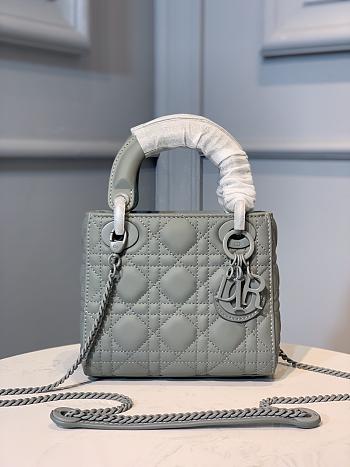 Dior Mini Lady Dior Bag Ultramatte Cannage Gray M0505 17x7.5x14cm