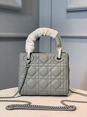 Dior Mini Lady Dior Bag Ultramatte Cannage Gray M0505 17x7.5x14cm - 2