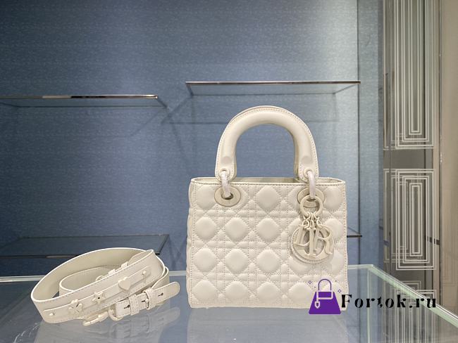 Dior Lady Dior Bag Ultramatte Cannage White M0538 20x16.5x8cm - 1