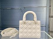 Dior Lady Dior Bag Ultramatte Cannage White M0538 20x16.5x8cm - 3