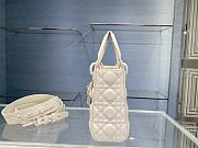 Dior Lady Dior Bag Ultramatte Cannage White M0538 20x16.5x8cm - 6