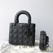 Dior Lady Dior Bag Ultramatte Cannage Black M0538 20x16.5x8cm - 1