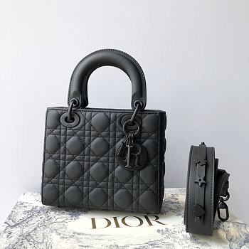 Dior Lady Dior Bag Ultramatte Cannage Black M0538 20x16.5x8cm