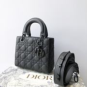 Dior Lady Dior Bag Ultramatte Cannage Black M0538 20x16.5x8cm - 5
