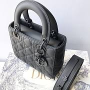 Dior Lady Dior Bag Ultramatte Cannage Black M0538 20x16.5x8cm - 4