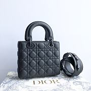 Dior Lady Dior Bag Ultramatte Cannage Black M0538 20x16.5x8cm - 3