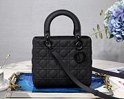 Dior Medium Lady Dior Bag Ultramatte Cannage Black M0565 24cm - 1