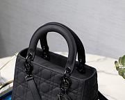 Dior Medium Lady Dior Bag Ultramatte Cannage Black M0565 24cm - 6