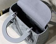 Dior Medium Lady Dior Bag Ultramatte Cannage Cloud Blue M0565 24cm - 5