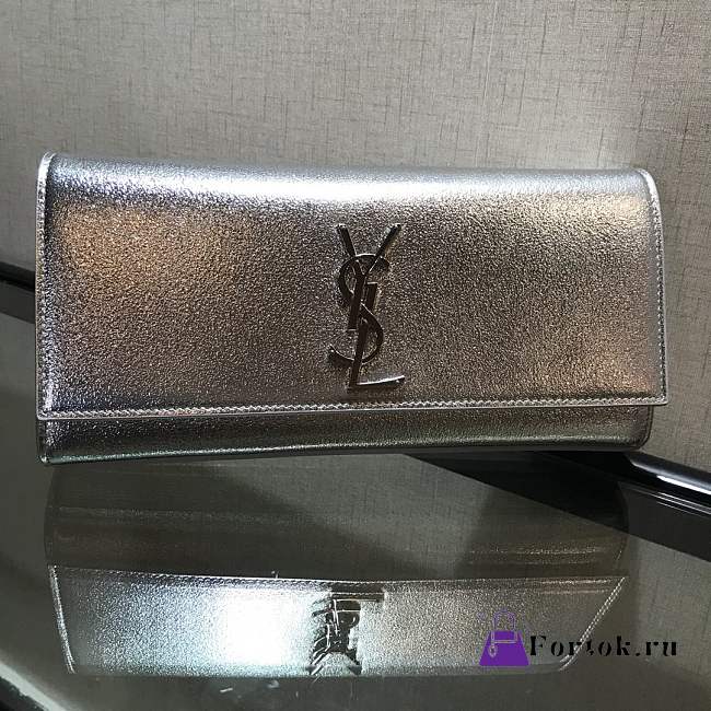 Ysl Large Belle De Jour Clutch Silver Metal 27x13x5cm - 1