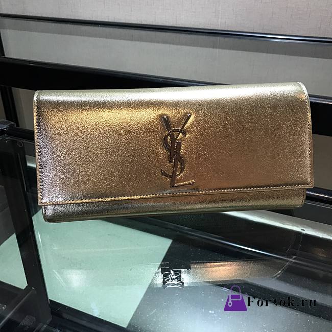 Ysl Large Belle De Jour Clutch Silver-tone Metal Golden 27x13x5cm - 1