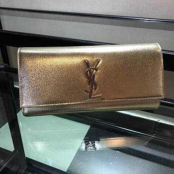 Ysl Large Belle De Jour Clutch Silver-tone Metal Golden 27x13x5cm