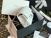 Chanel Charm Strap Flap Bag Leather White AS1787 17x20cm - 6