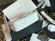 Chanel Charm Strap Flap Bag Leather White AS1787 17x20cm - 5