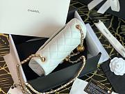 Chanel Charm Strap Flap Bag Leather White AS1787 17x20cm - 3