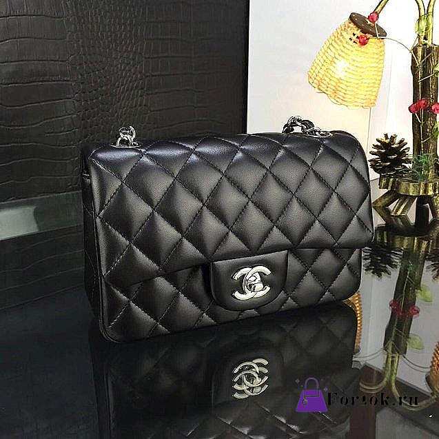 Chanel Mini CC Flap Bag Silver-tone Metal Leather Black A69900 20x12x6cm - 1