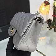 Chanel Mini CC Flap Bag Leather Gray A69900 20x12x6cm - 3