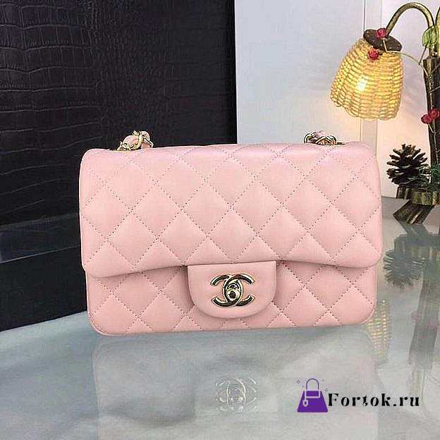 Chanel Mini CC Flap Bag Leather Pink A69900 20x12x6cm - 1