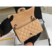 Chanel Mini Flap Bag Silver-tone Metal Grained Leather Beige 20cm - 2