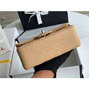 Chanel Mini Flap Bag Silver-tone Metal Grained Leather Beige 20cm - 3