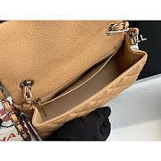 Chanel Mini Flap Bag Silver-tone Metal Grained Leather Beige 20cm - 4