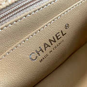 Chanel Mini Flap Bag Silver-tone Metal Grained Leather Beige 20cm - 6