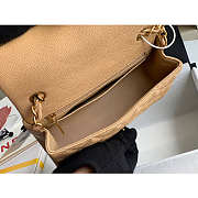 Chanel Mini Flap Bag Gold-tone Metal Grained Leather Beige 20cm - 6