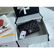 Chanel Mini Flap Bag Silver-tone Metal Grained Leather Black 20cm - 6