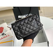 Chanel Mini Flap Bag Silver-tone Metal Grained Leather Black 20cm - 5