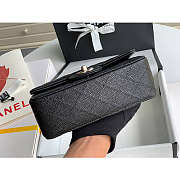 Chanel Mini Flap Bag Silver-tone Metal Grained Leather Black 20cm - 4
