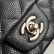 Chanel Mini Flap Bag Silver-tone Metal Grained Leather Black 20cm - 2