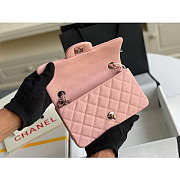 Chanel Mini Flap Bag Silver-tone Metal Grained Leather Pink 20cm - 6
