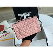 Chanel Mini Flap Bag Silver-tone Metal Grained Leather Pink 20cm - 5