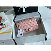 Chanel Mini Flap Bag Silver-tone Metal Grained Leather Pink 20cm - 4