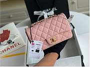 Chanel Mini Flap Bag Gold-tone Metal Grained Leather Pink 20cm - 1