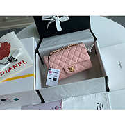 Chanel Mini Flap Bag Gold-tone Metal Grained Leather Pink 20cm - 6