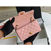 Chanel Mini Flap Bag Gold-tone Metal Grained Leather Pink 20cm - 5