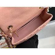 Chanel Mini Flap Bag Gold-tone Metal Grained Leather Pink 20cm - 3