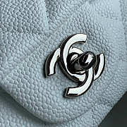 Chanel Mini Flap Bag Silver-tone Metal Grained Leather White 20cm - 2