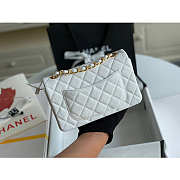 Chanel Mini Flap Bag Gold-tone Metal Grained Leather White 20cm - 5