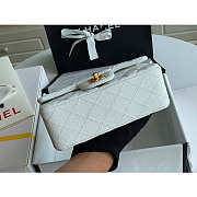 Chanel Mini Flap Bag Gold-tone Metal Grained Leather White 20cm - 3