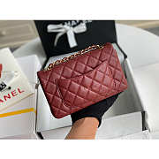 Chanel Mini Flap Bag Gold-tone Metal Grained Leather Burgundy 20cm - 6