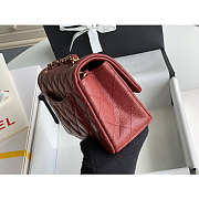 Chanel Mini Flap Bag Gold-tone Metal Grained Leather Burgundy 20cm - 4