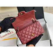 Chanel Mini Flap Bag Gold-tone Metal Grained Leather Burgundy 20cm - 3